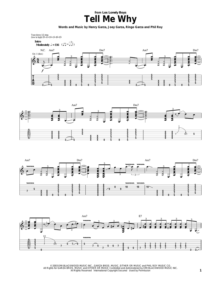 Tell Me Why Acoustic Guitar scores gallery preview page 1