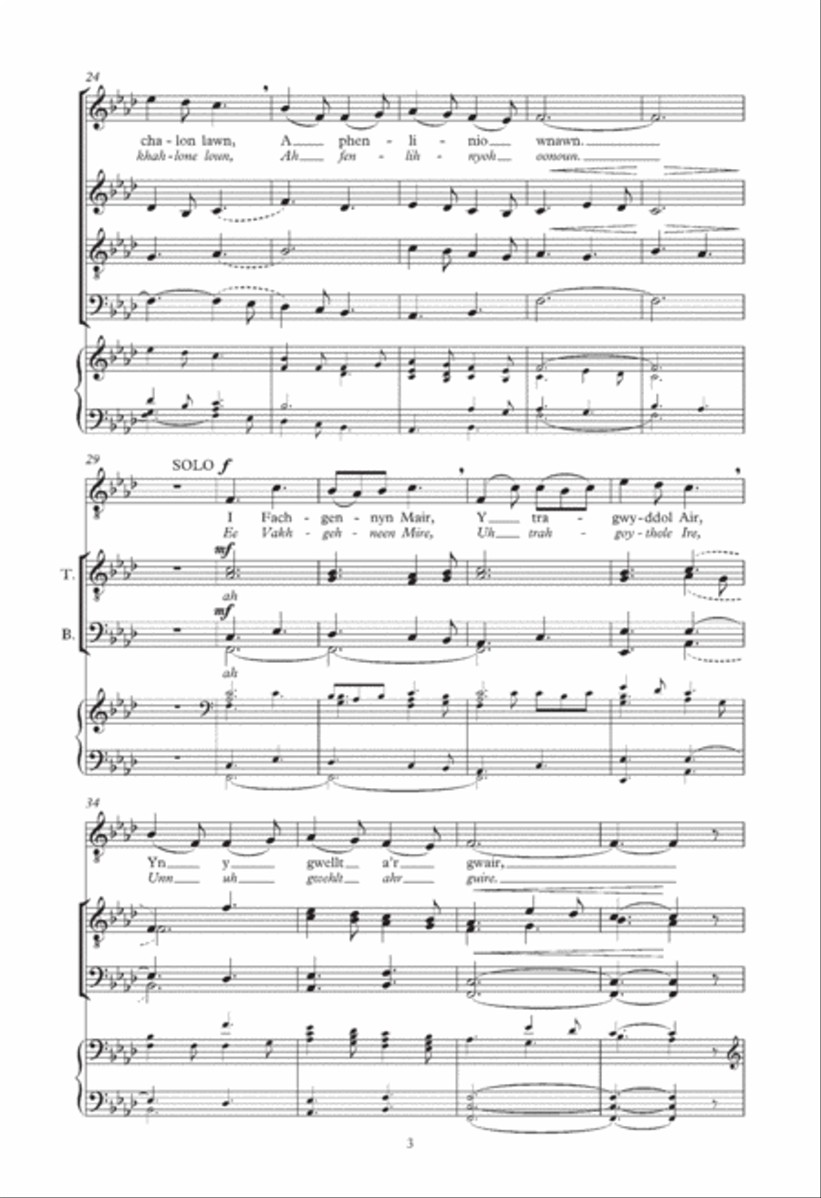 Tua Bethlem Dref (arr. Geoffrey Webber) 4-Part scores gallery preview page 3