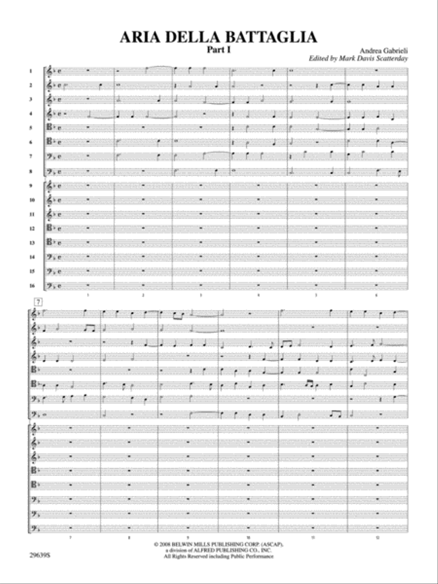 Aria Della Battaglia Concert Band scores gallery preview page 2