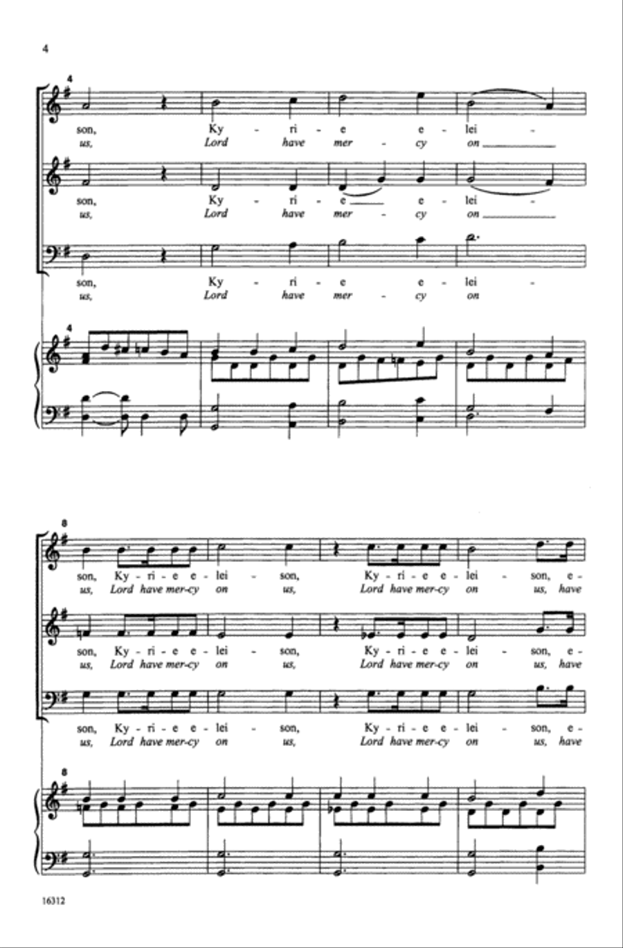 Kyrie (from Mass in G) Choir scores gallery preview page 3