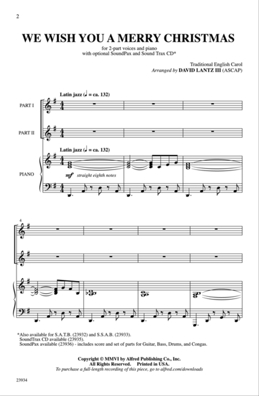 We Wish You a Merry Christmas 2-Part scores gallery preview page 2