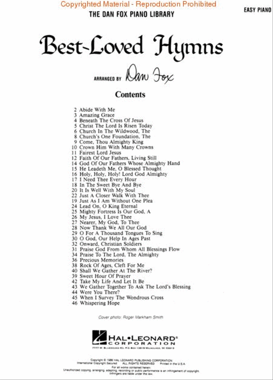 Best-Loved Hymns - Easy Piano