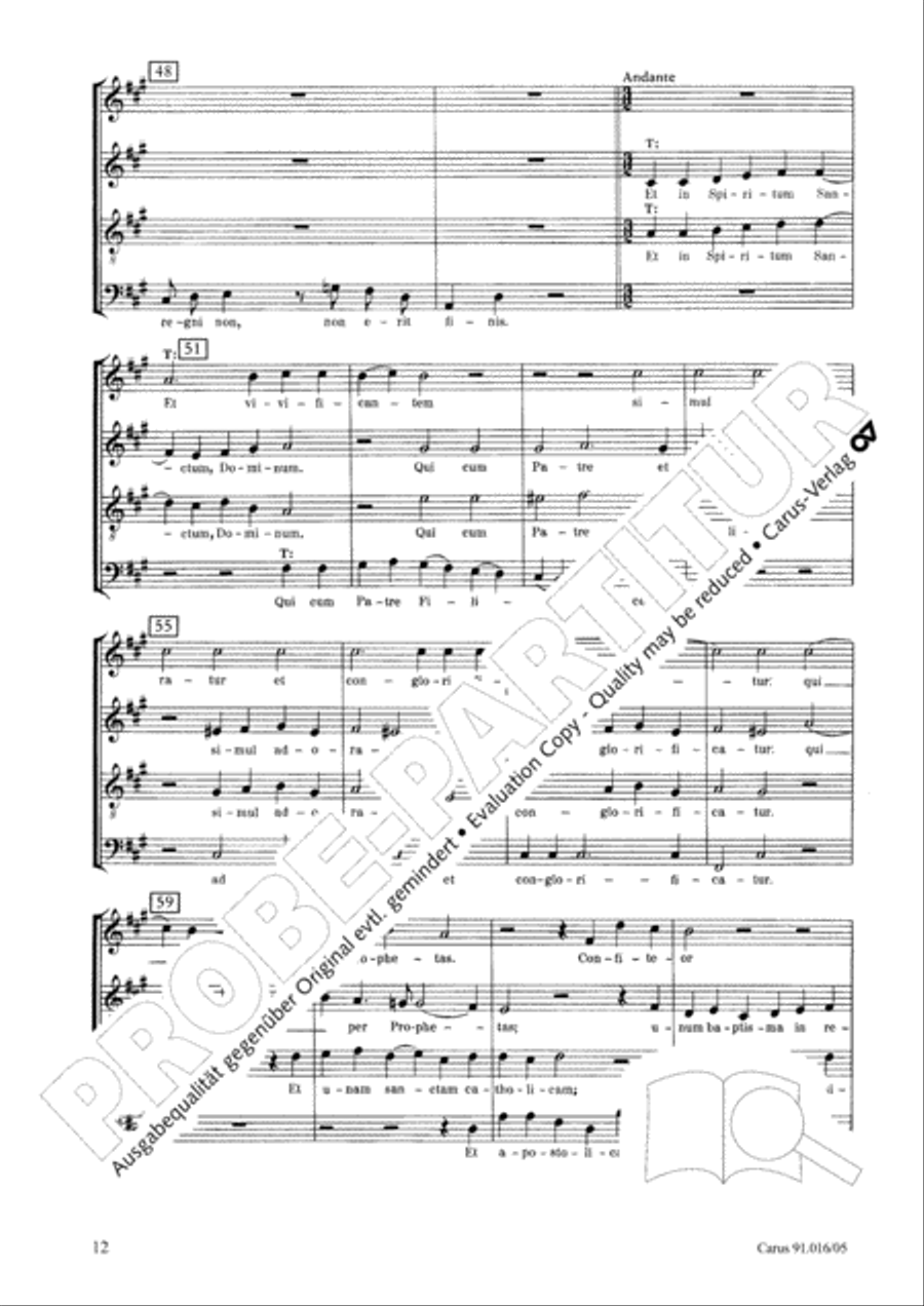 Missa in A Major Missa in A Major 4-Part scores gallery preview page 12