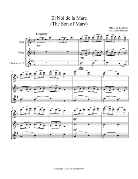 The Son of Mary, for Flute, Oboe and Clarinet image number null