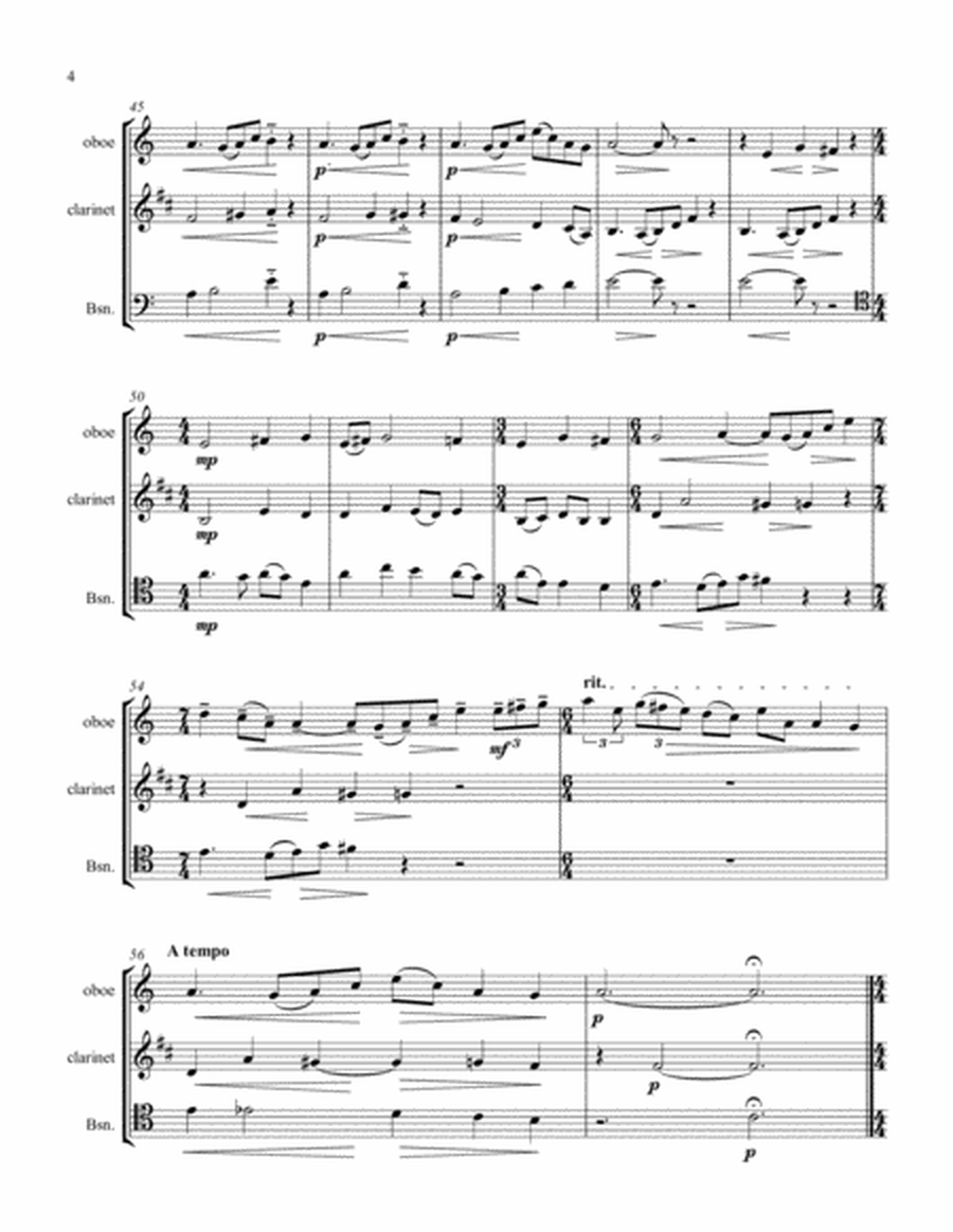 Four American Sketches for Woodwind Trio (Ob,Cl,Bsn) image number null