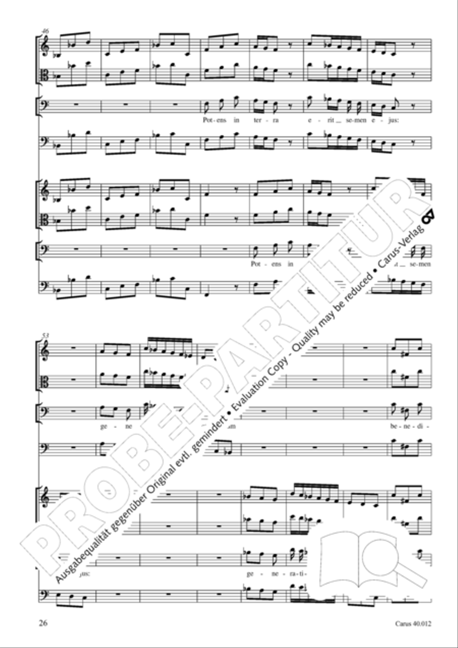 Beatus vir (How blest is he) Psalm 111 4-Part scores gallery preview page 27