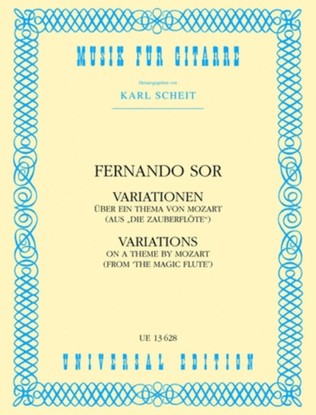 Book cover for Sor - Variations On A Theme Of Mozart Op 9 For Guitar