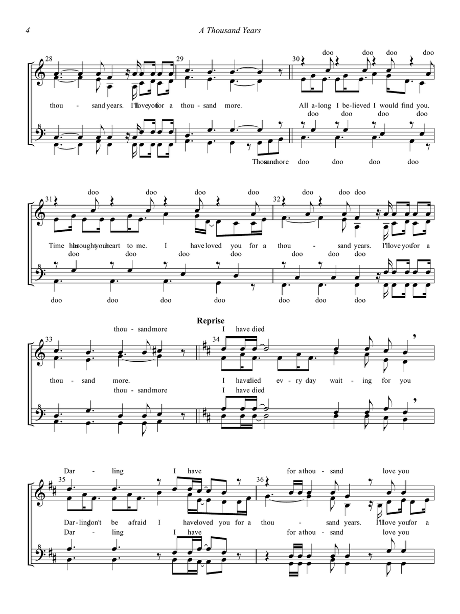 A Thousand Years A Thousand Years SSAA scores gallery preview page 4