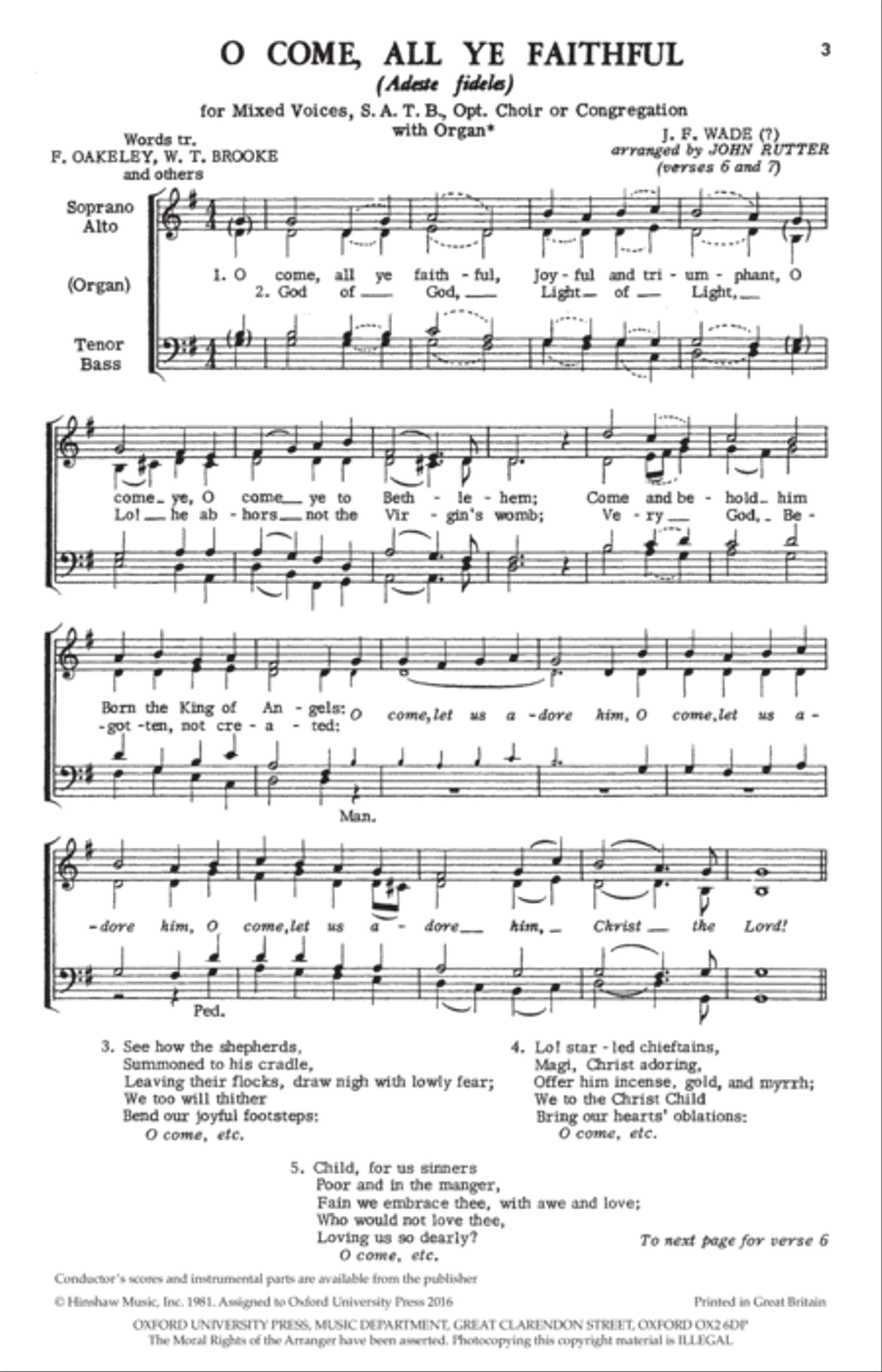 O come, all ye faithful (Adeste fideles) Divisi scores gallery preview page 2