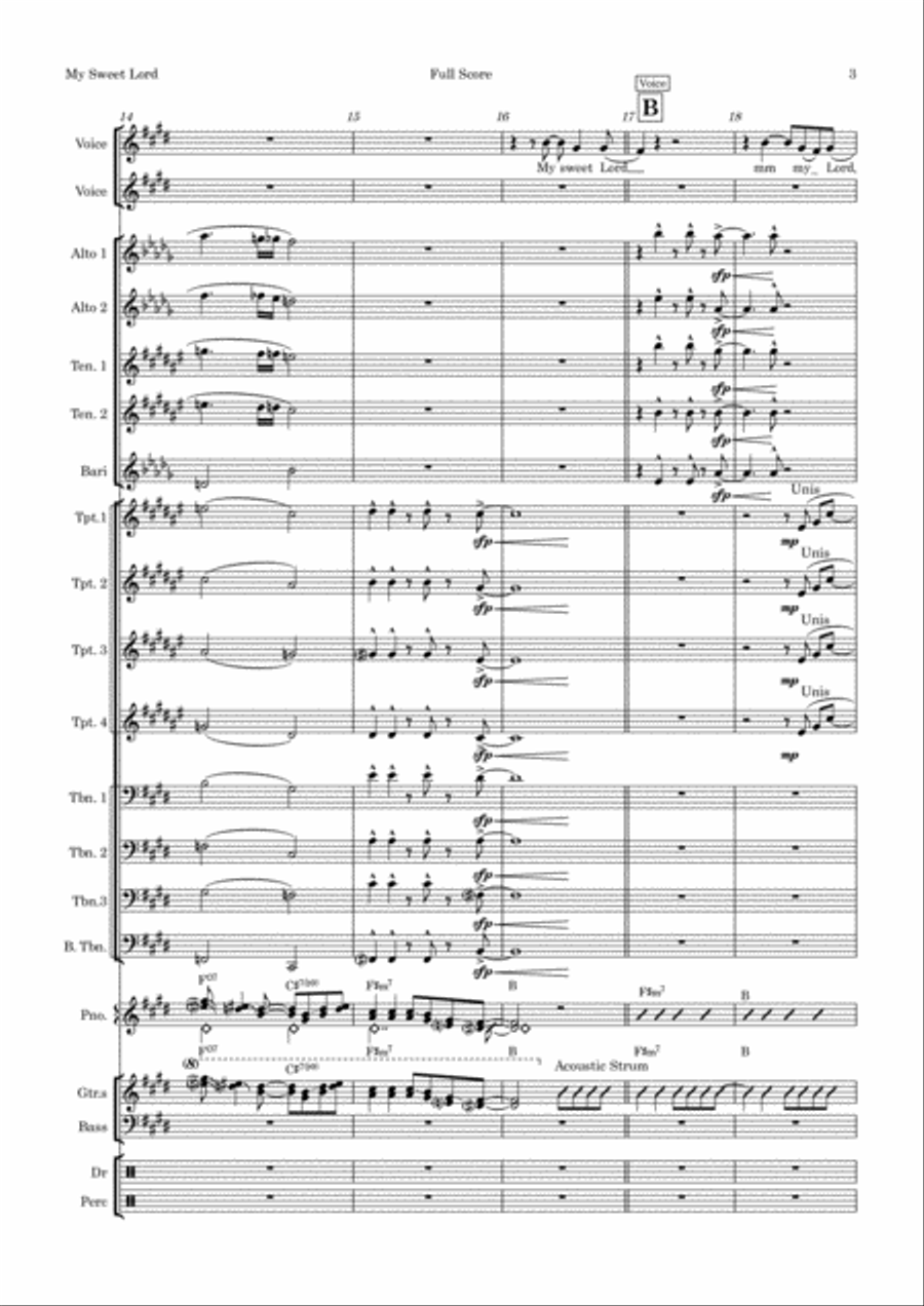 My Sweet Lord My Sweet Lord Jazz Ensemble scores gallery preview page 3