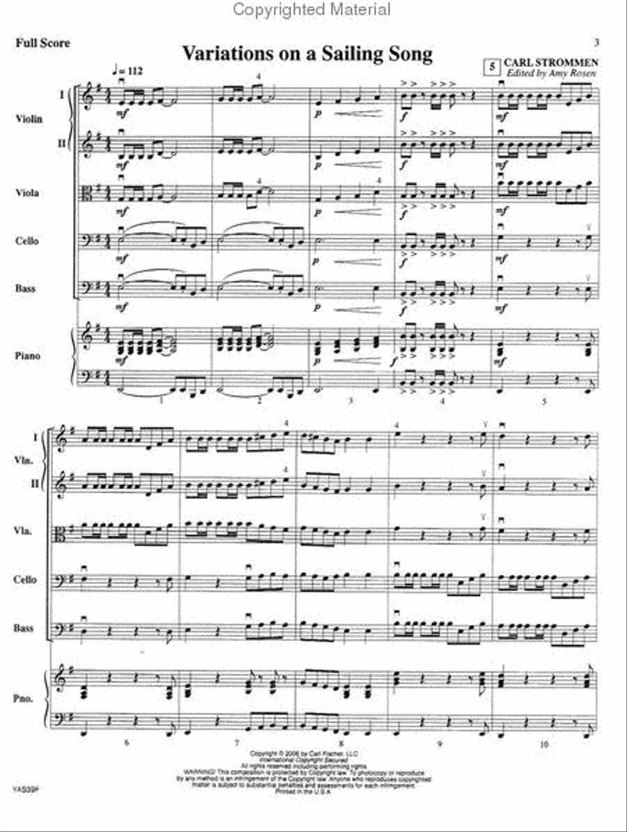 Variations on a Sailing Song