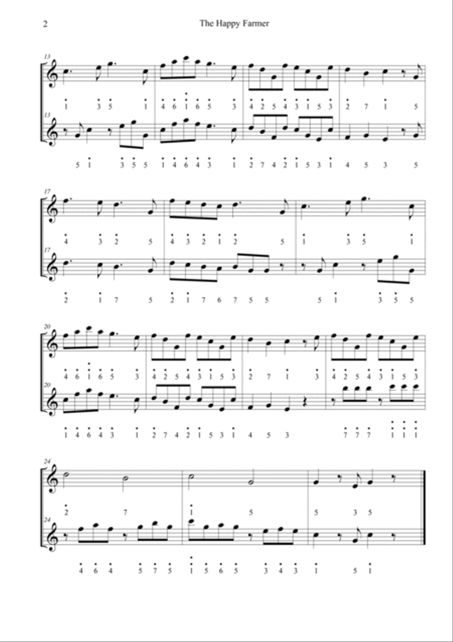 The Happy Farmer Op.68 No.10 (in C) Kalimba scores gallery preview page 2