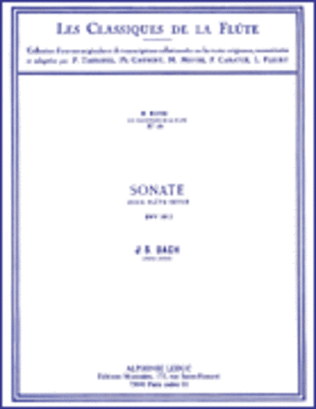 Book cover for Sonata BWV1013 in A Minor - Classiques No. 18