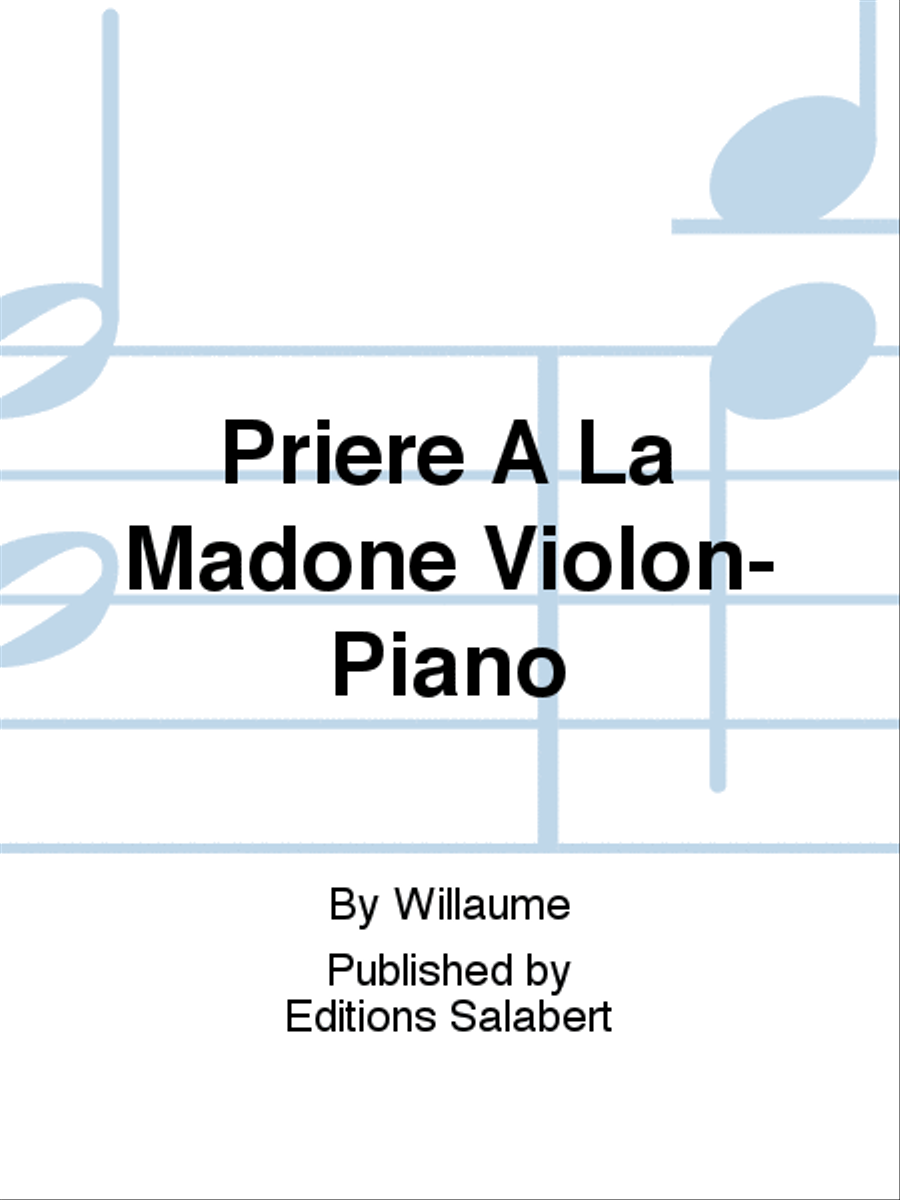Priere A La Madone Violon-Piano Violin Solo scores gallery preview page 1