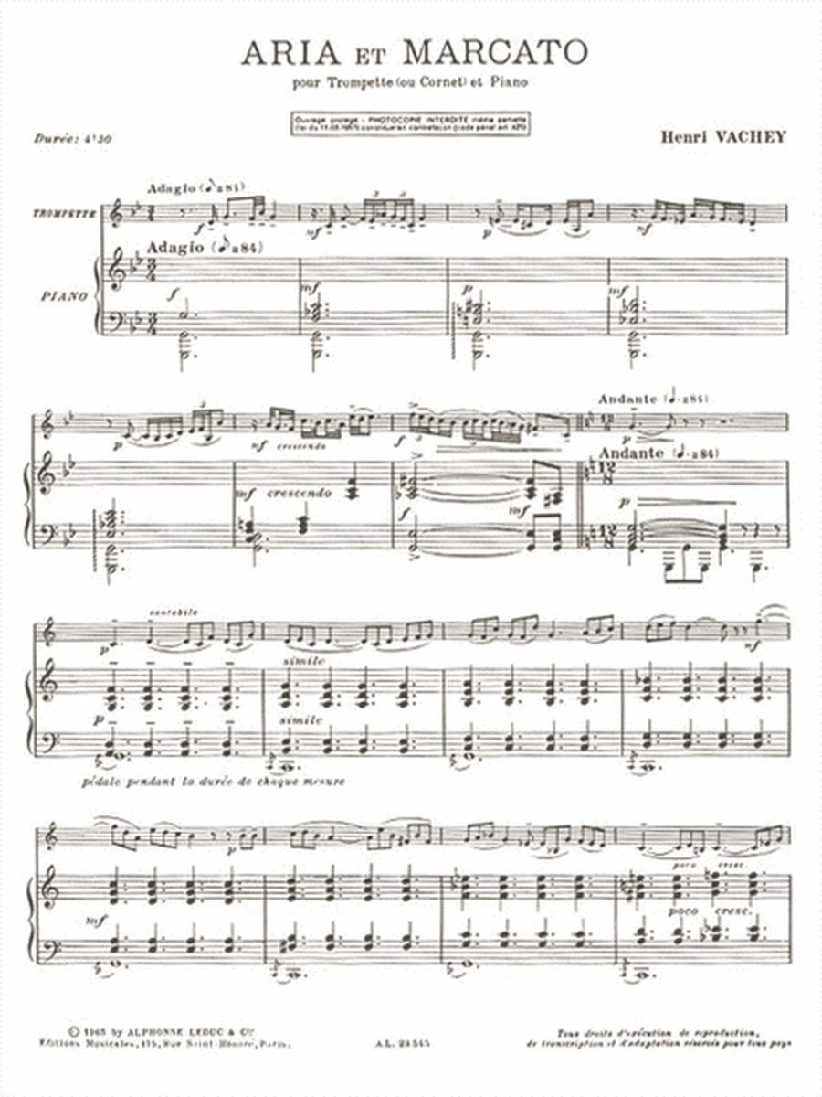 Aria Et Marcato (trumpet & Piano)