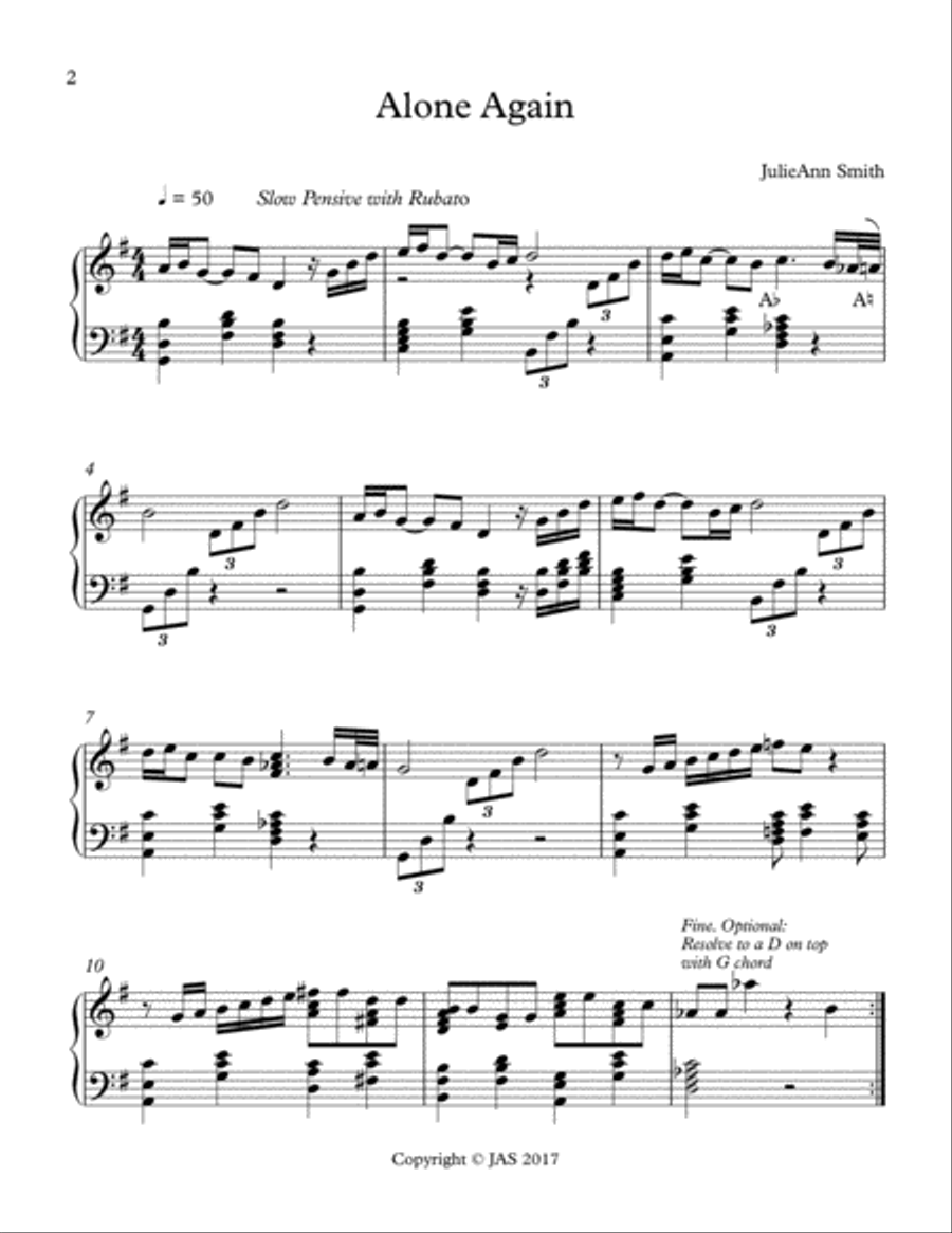 Alone Again Harp scores gallery preview page 2