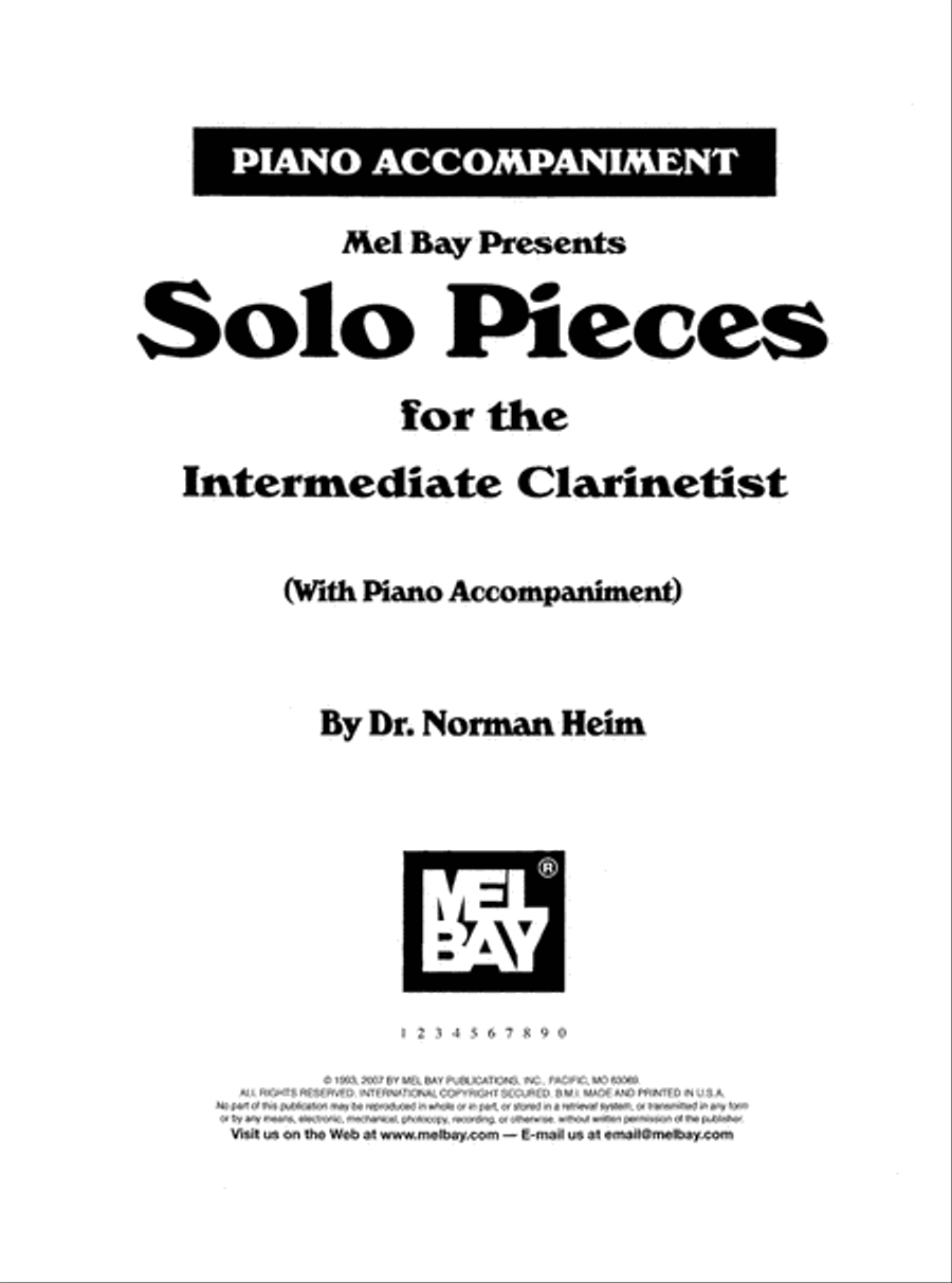 Solo Pieces for the Intermediate Clarinetist Clarinet scores gallery preview page 2