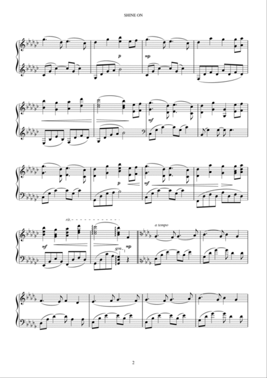 SHINE ON Piano Solo scores gallery preview page 3