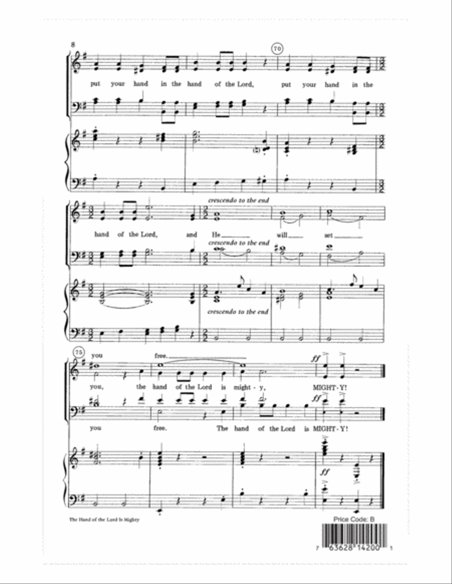The Hand of the Lord Is Mighty 4-Part scores gallery preview page 8