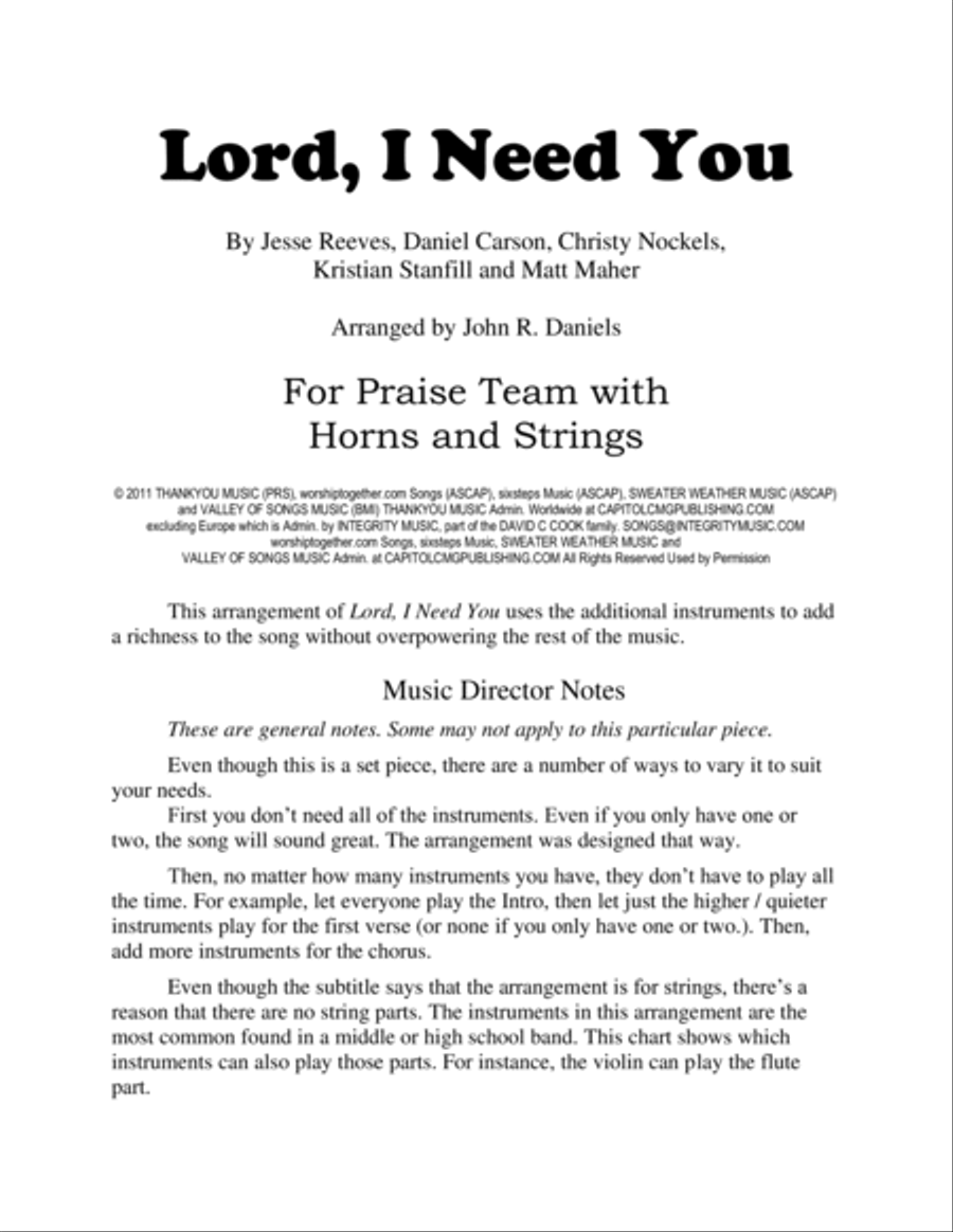 Lord, I Need You Lord, I Need You Flute scores gallery preview page 2