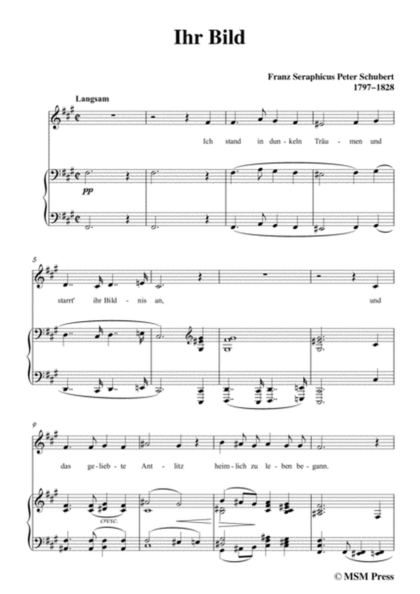 Schubert-Ihr Bild,in f sharp minor,for Voice&Piano image number null