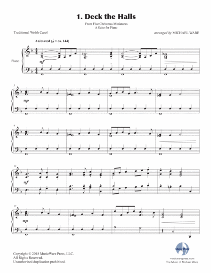 Deck the Halls Piano Solo scores gallery preview page 2