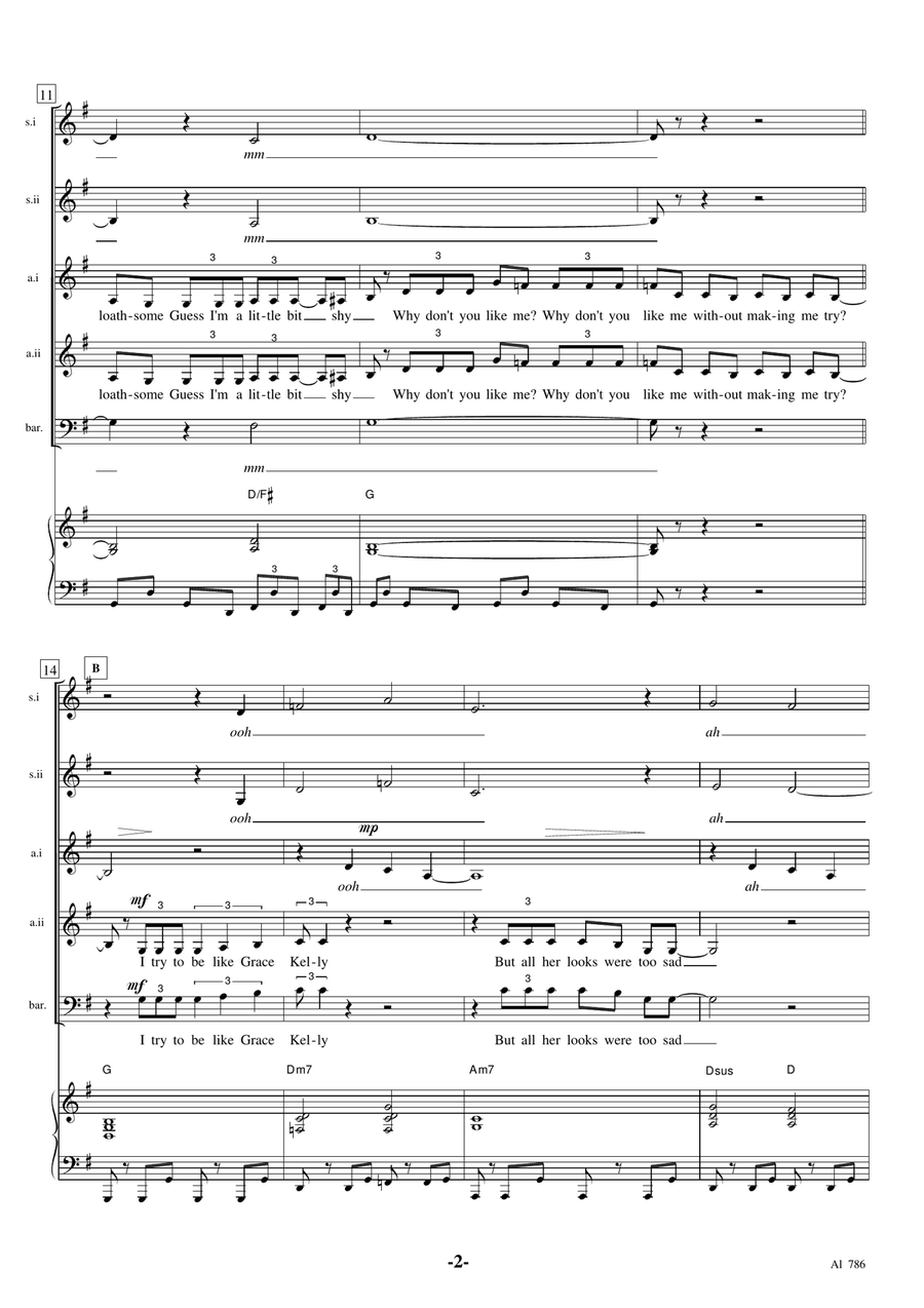 Grace Kelly Choir scores gallery preview page 2