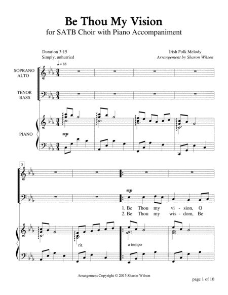 Be Thou My Vision (SATB Choir with Piano Accompaniment)