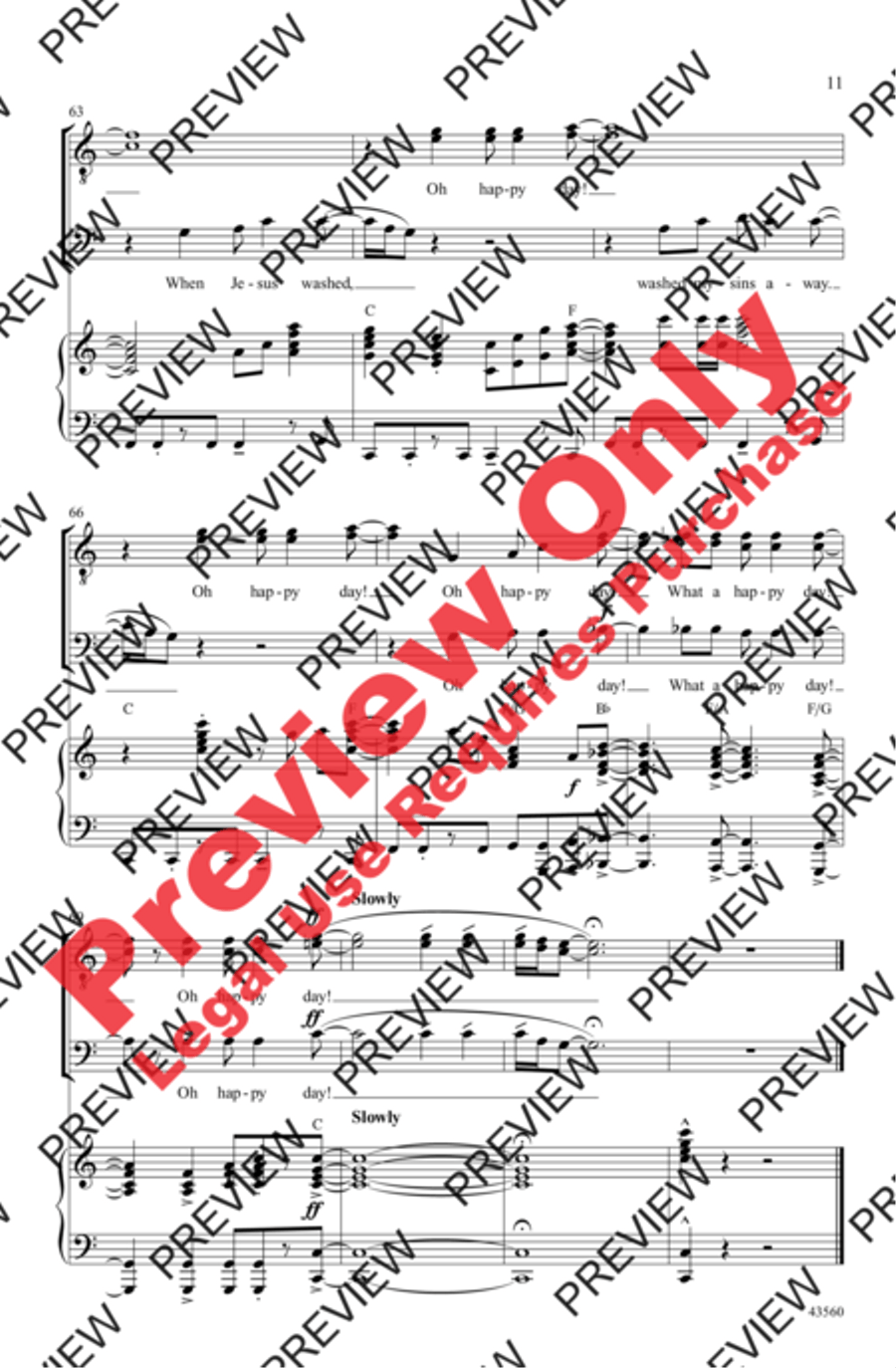 Oh Happy Day Men's Choir scores gallery preview page 10