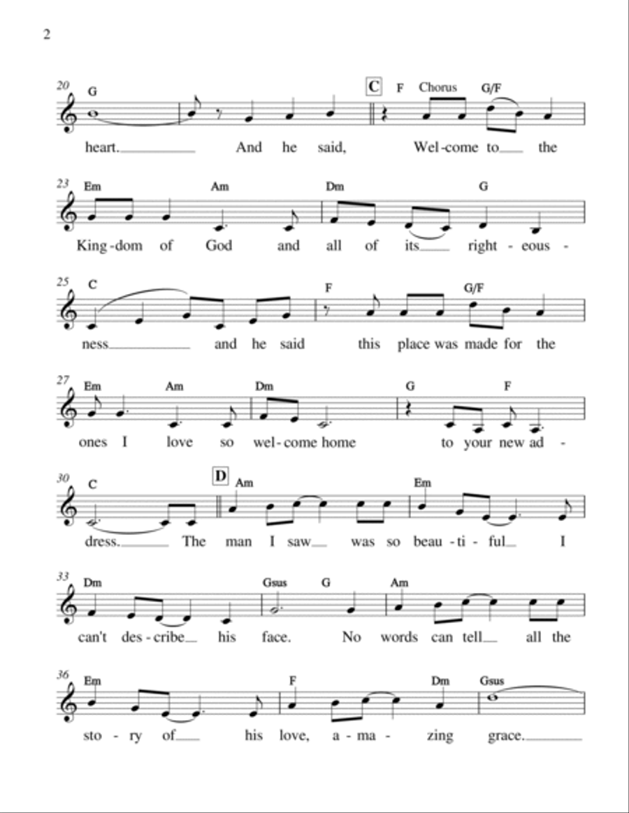I Had a Dream Piano, Vocal, Guitar scores gallery preview page 2