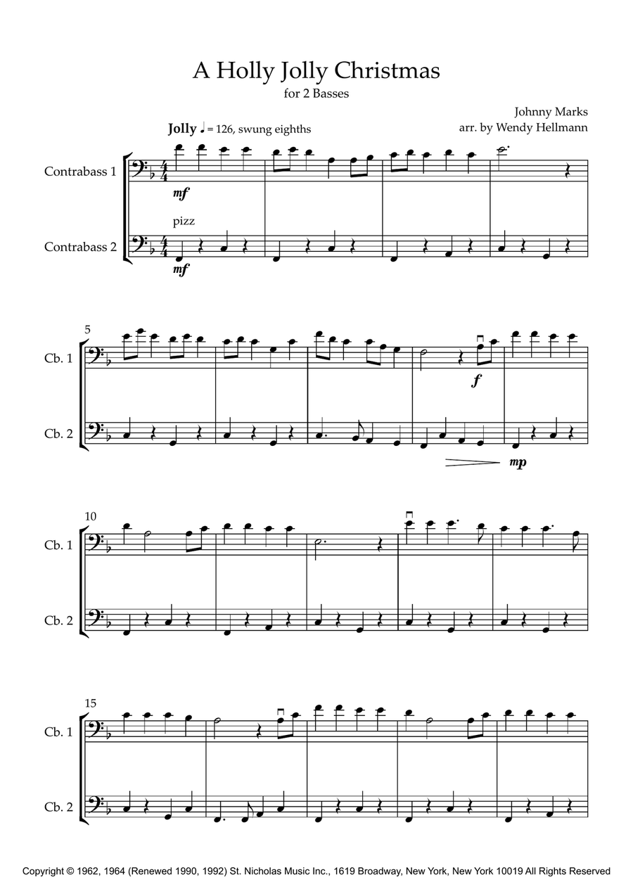A Holly Jolly Christmas String Duet scores gallery preview page 1