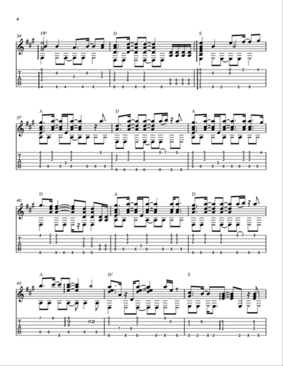 Dancing Queen Guitar Solo scores gallery preview page 4