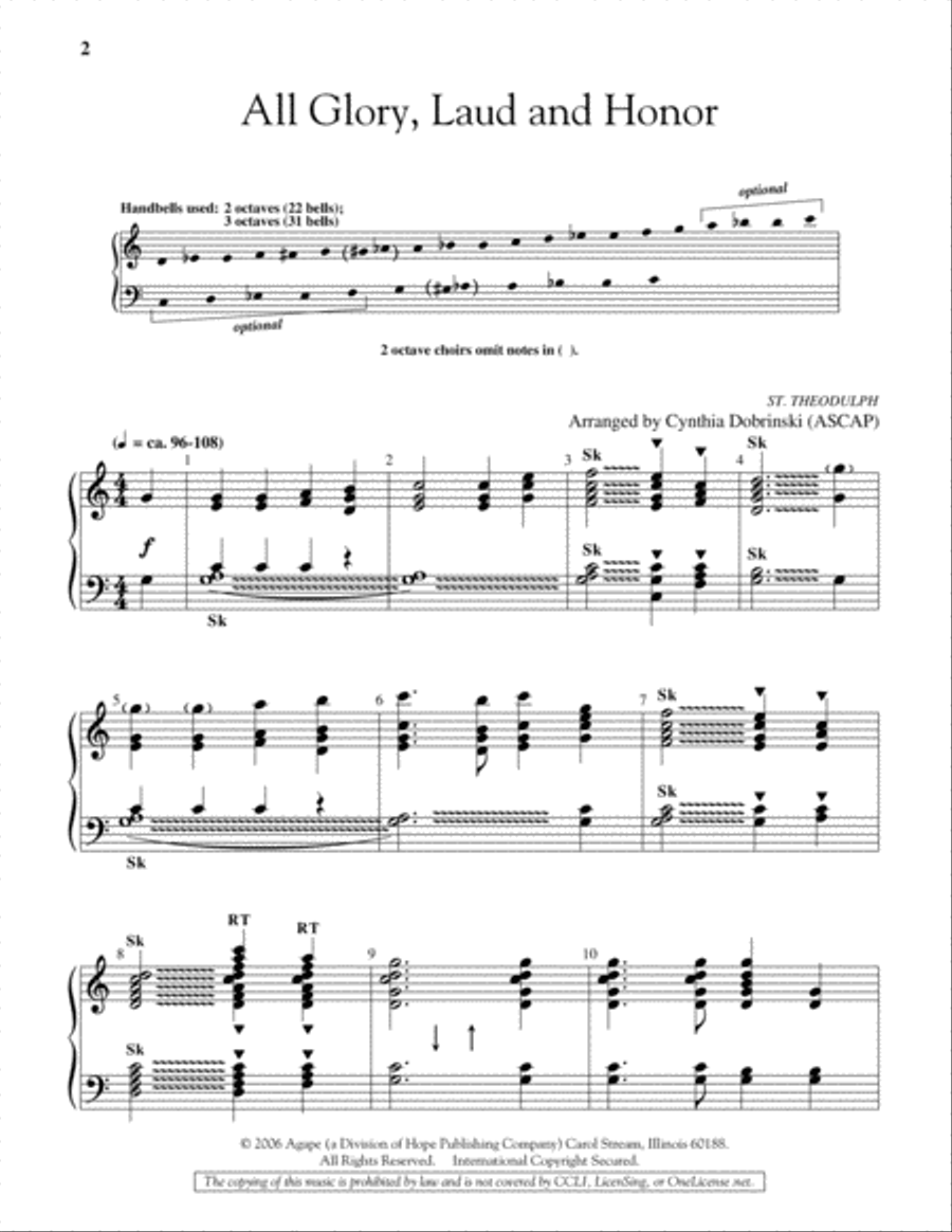 All Glory, Laud and Honor 3-Octaves scores gallery preview page 2