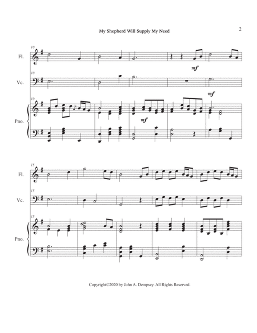 My Shepherd Will Supply My Need (Psalm 23): Trio for Flute, Cello and Piano image number null