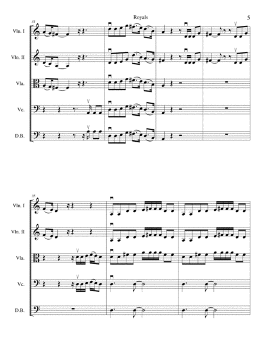 Royals String Orchestra scores gallery preview page 5