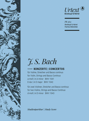 Book cover for Violin Concertos BWV 1041, BWV 1042, BWV 1043