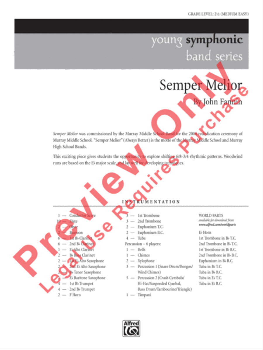 Semper Melior Semper Melior Concert Band scores gallery preview page 2
