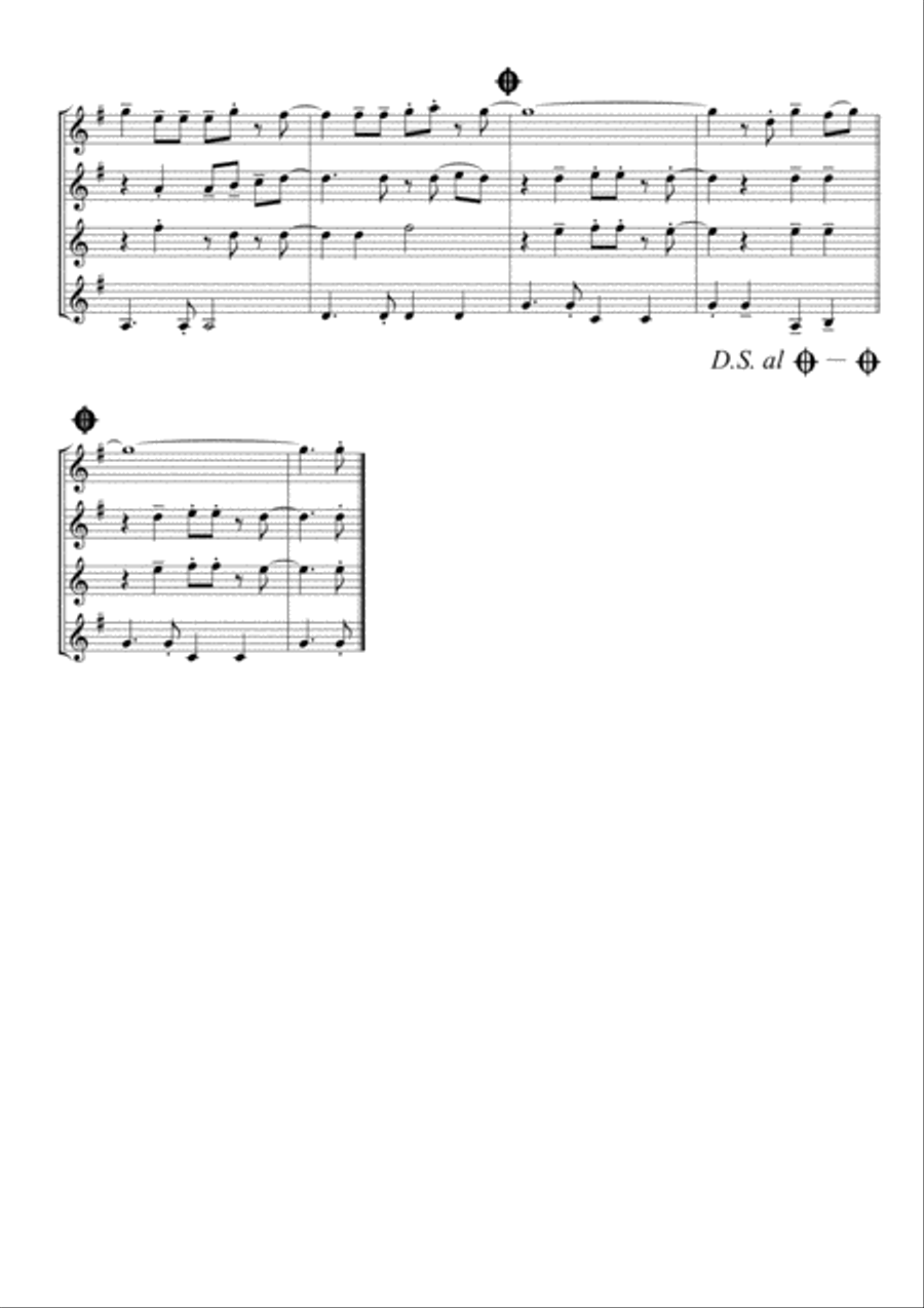Feliz Navidad Saxophone Quartet scores gallery preview page 3