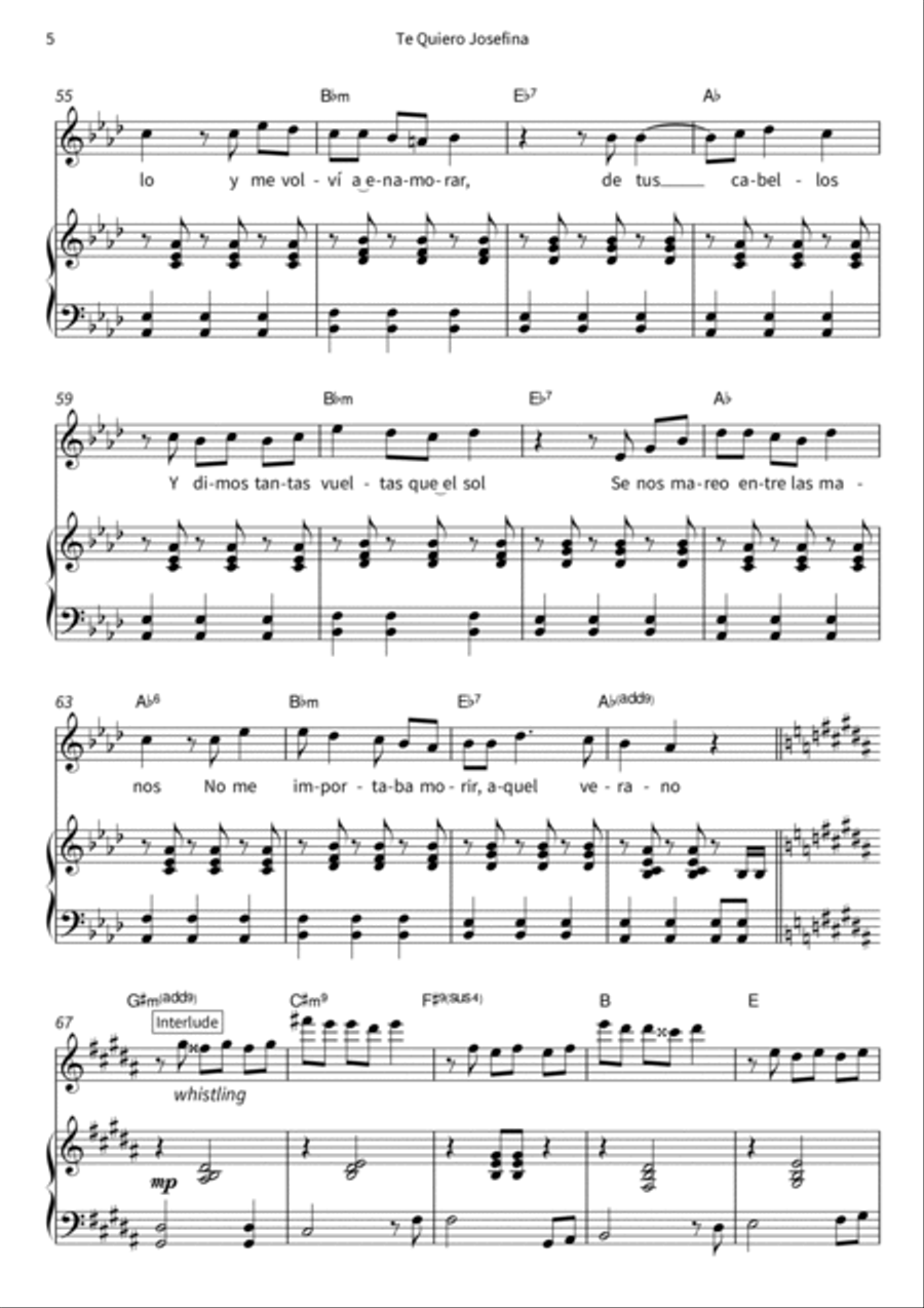 Te Quiero Josefina Te Quiero Josefina Voice scores gallery preview page 6