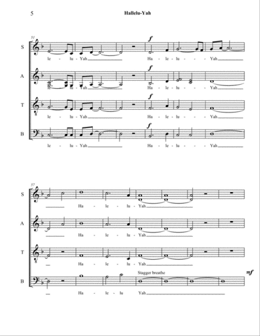 Hallelu-Yah 4-Part scores gallery preview page 5