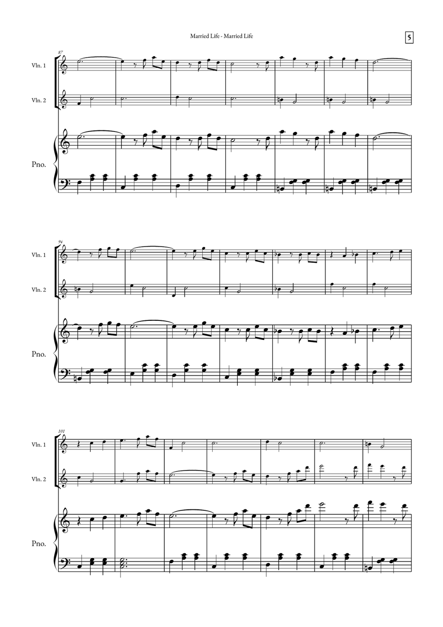 Married Life String Duet scores gallery preview page 5