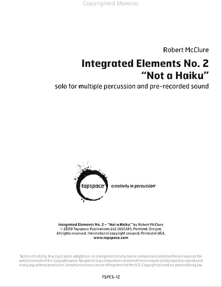 Integrated Elements No. 2 - Not a Haiku Percussion scores gallery preview page 2