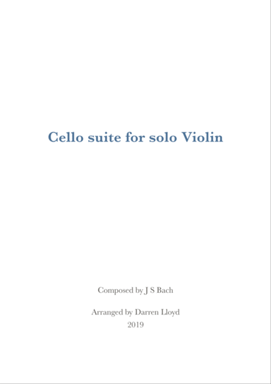 Cello suite for solo Violin Cello scores gallery preview page 1