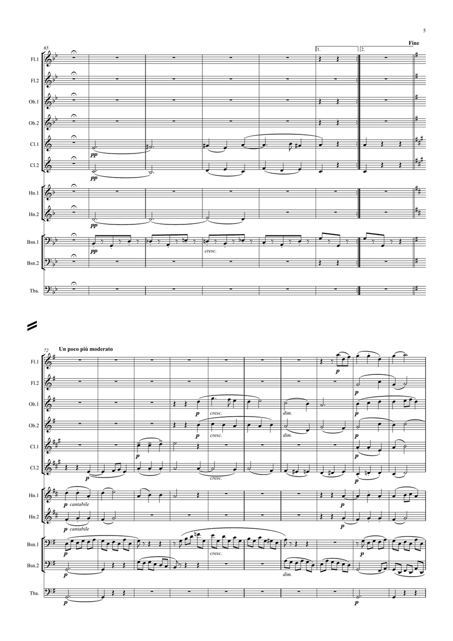 Gouvy: Petite Suite Gauloise Op.90 Complete - symphonic wind Woodwind Quintet scores gallery preview page 5