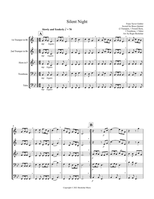 Book cover for Silent Night (Bb) (Brass Quintet - 2 Trp, 1 Hrn, 1 Trb, 1 Tuba)