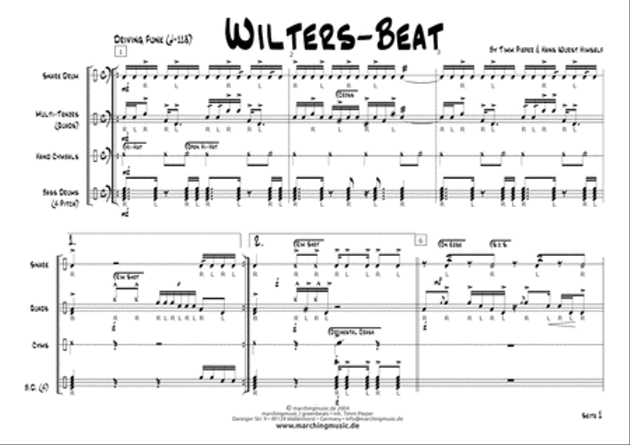 WILTERS BEAT (Street Cadence) Marching Band scores gallery preview page 2