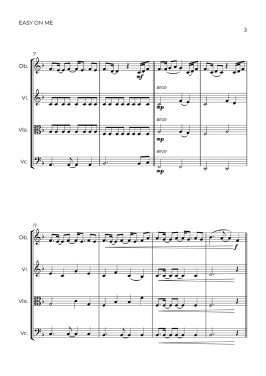 Easy On Me Oboe scores gallery preview page 3