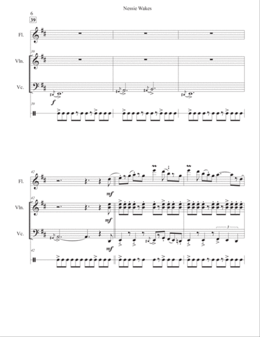 Nessie Wakes - A Celtic Quartet Small Ensemble scores gallery preview page 6