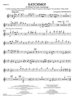 Satchmo! - A Tribute to Louis Armstrong (arr. Ted Ricketts) - Violin 2