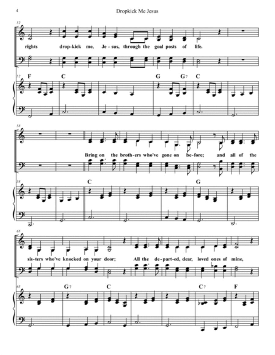 Dropkick Me Jesus 4-Part scores gallery preview page 4